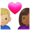 Couple with Heart- Woman- Man- Medium-Dark Skin Tone- Medium-Light Skin Tone emoji on Samsung